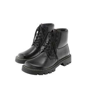 LOEWE Leather Lace-Up Combat Boots Men BLACK